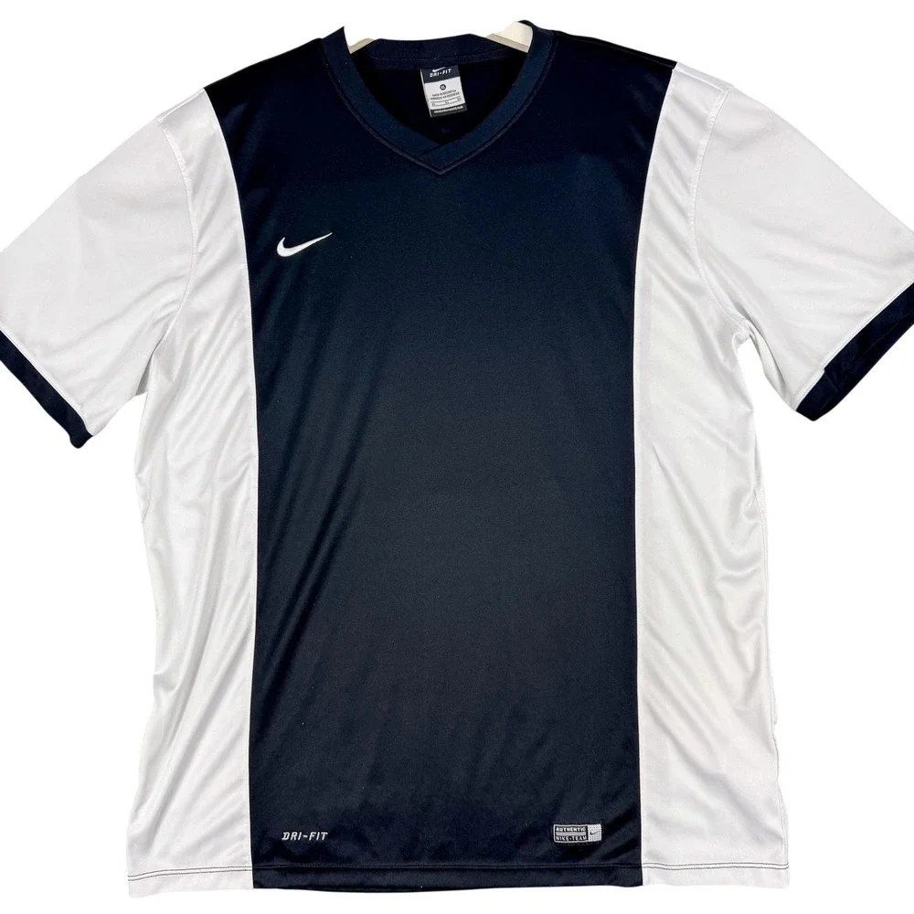 Nike Dri-FIT Shirt‎ Mens XL Black White Short Sleeve Soccer Coach 620879-010